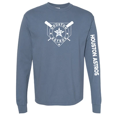 Women's Soft as a Grape Navy Houston Astros Pigment Dye Long Sleeve T-Shirt