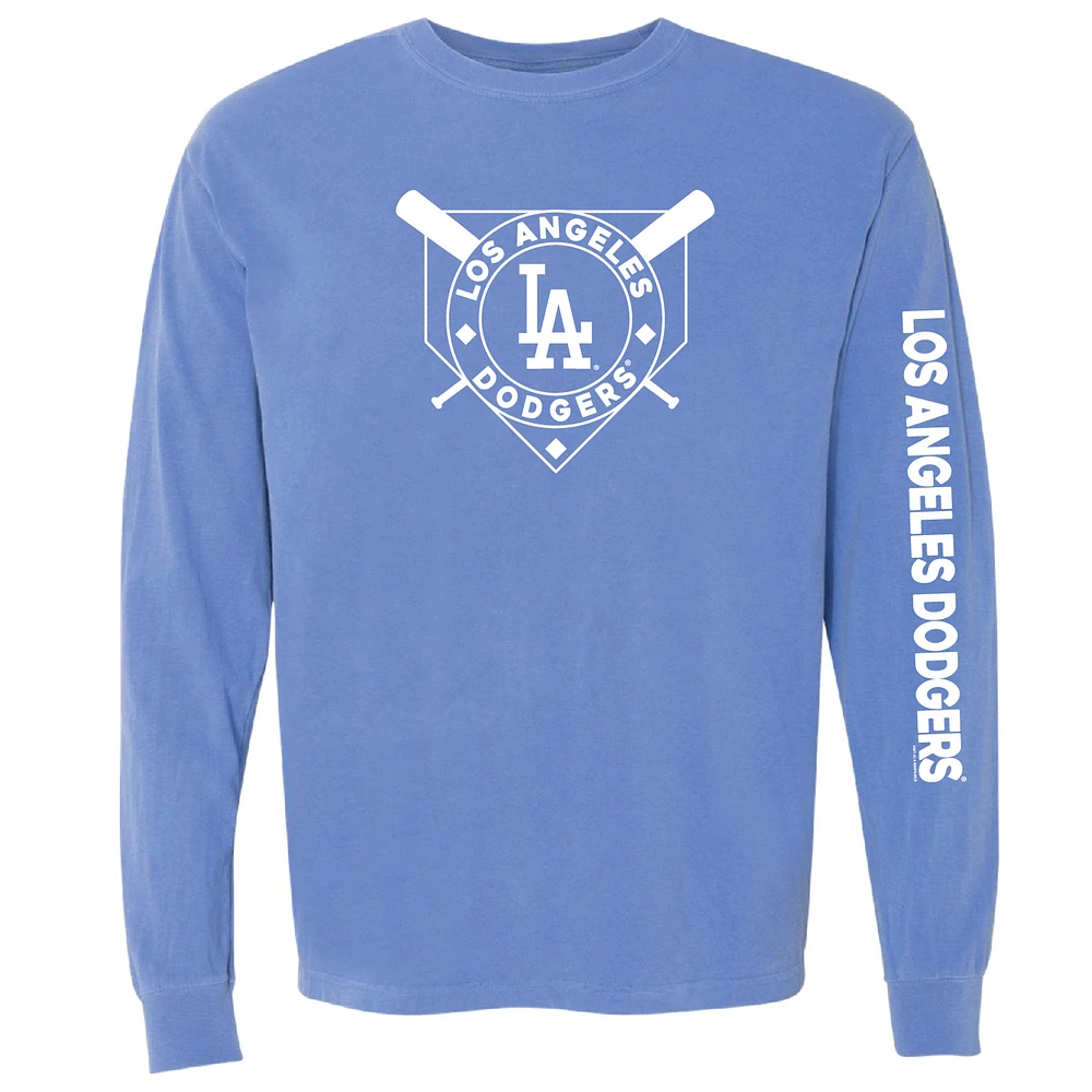 Women's Soft as a Grape Royal Los Angeles Dodgers Pigment Dye Long Sleeve T-Shirt