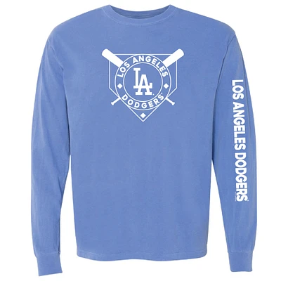 Women's Soft as a Grape Royal Los Angeles Dodgers Pigment Dye Long Sleeve T-Shirt