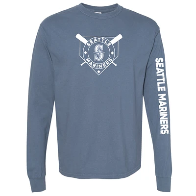 Women's Soft as a Grape Navy Seattle Mariners Pigment Dye Long Sleeve T-Shirt