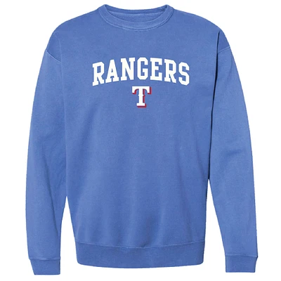 Women's Soft as a Grape Royal Texas Rangers Pigment Dye Pullover Sweatshirt