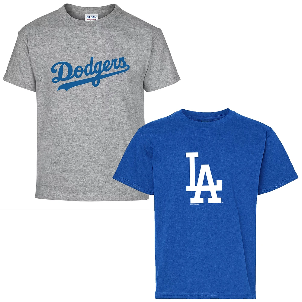 Youth Soft as a Grape Royal/Gray Los Angeles Dodgers Two-Pack T-Shirt Set