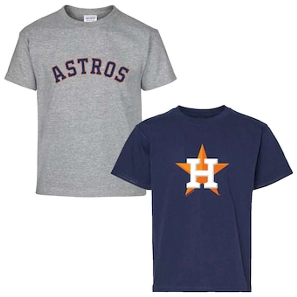 Youth Soft as a Grape Navy/Gray Houston Astros Two-Pack T-Shirt Set