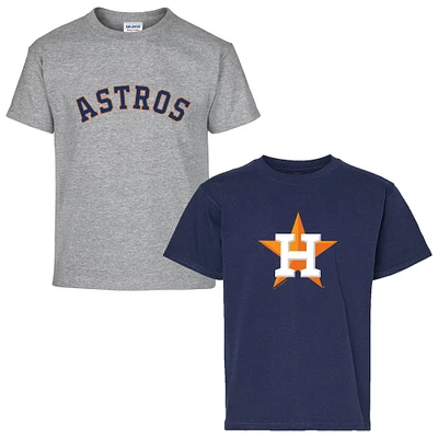 Youth Soft as a Grape Navy/Gray Houston Astros Two-Pack T-Shirt Set