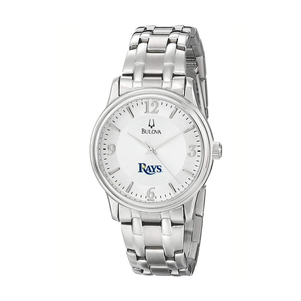 Men's Bulova Silver Tampa Bay Rays Stainless Steel Watch