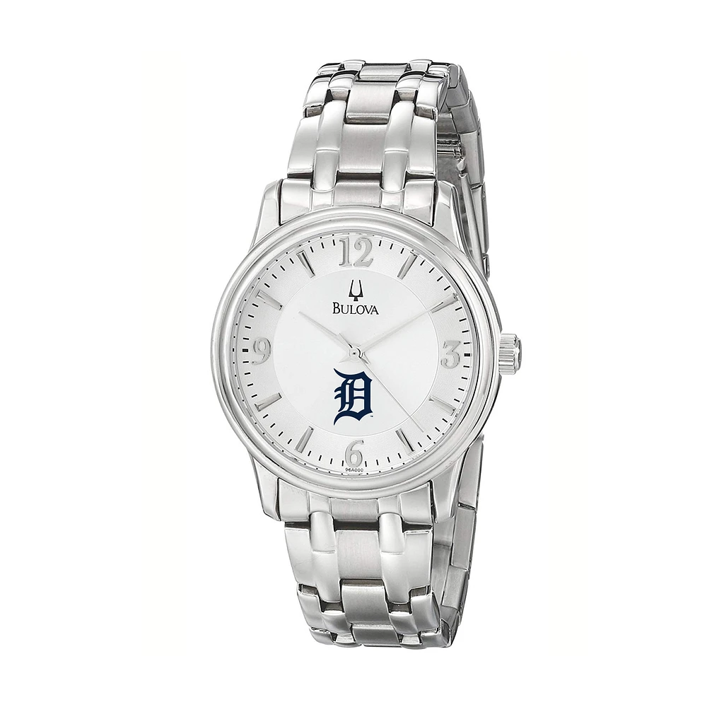 Men's Bulova Silver Detroit Tigers Stainless Steel Watch