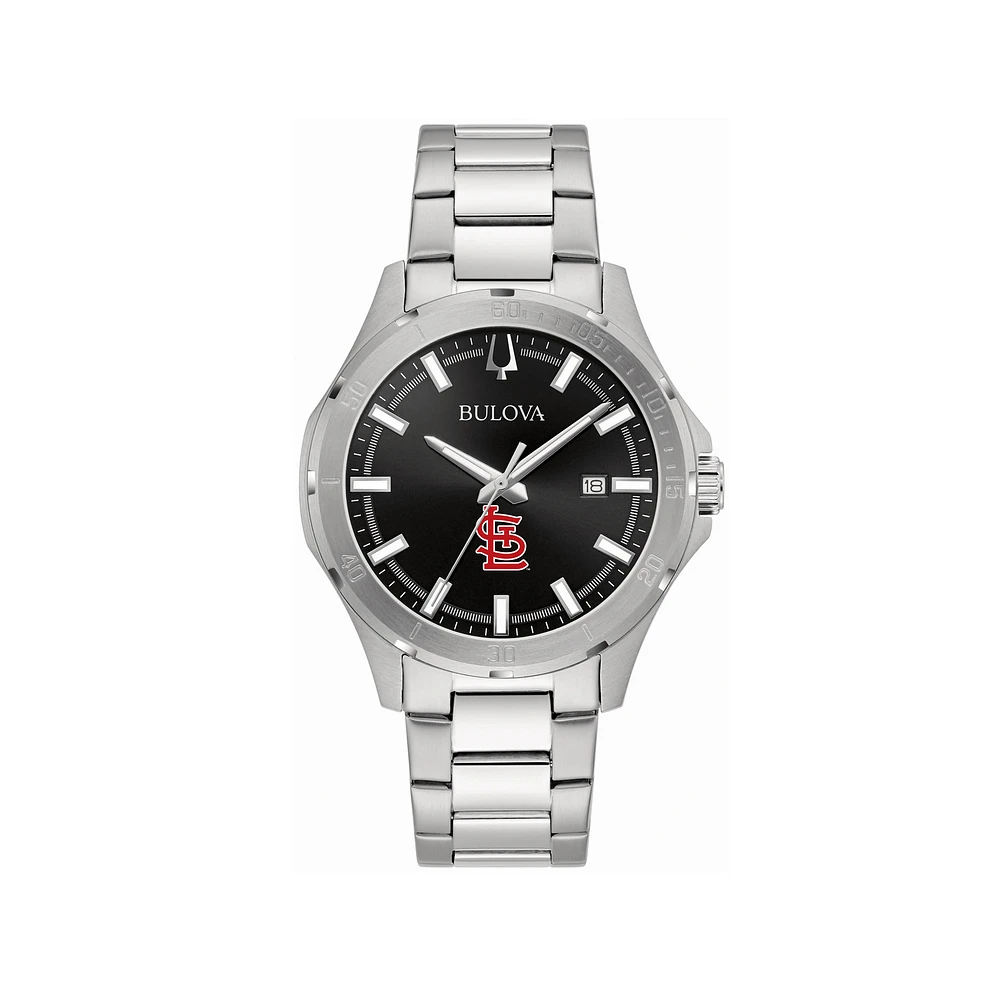 Men's Bulova St. Louis Cardinals Stainless Steel Classic Sport Watch