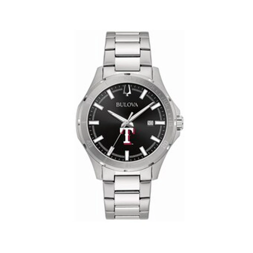Men's Bulova Texas Rangers Stainless Steel Classic Sport Watch