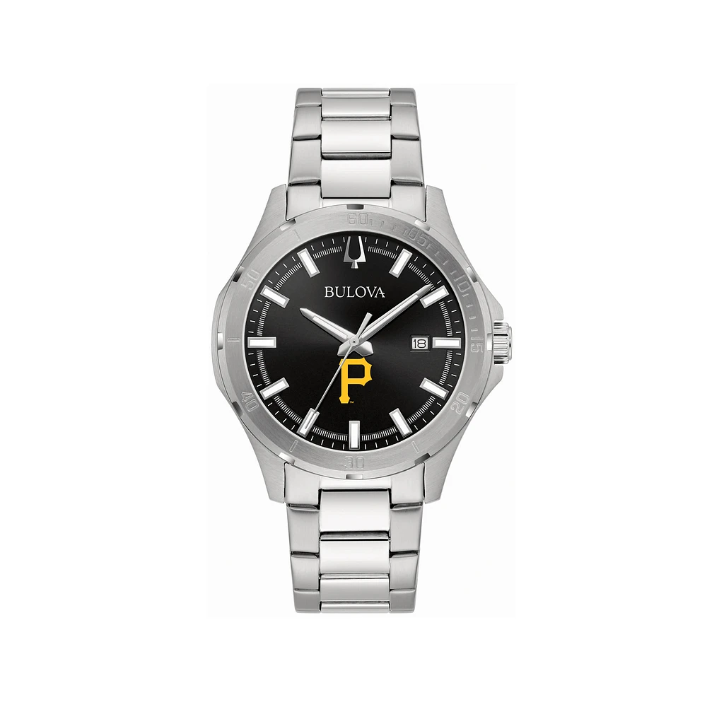 Men's Bulova Pittsburgh Pirates Stainless Steel Classic Sport Watch
