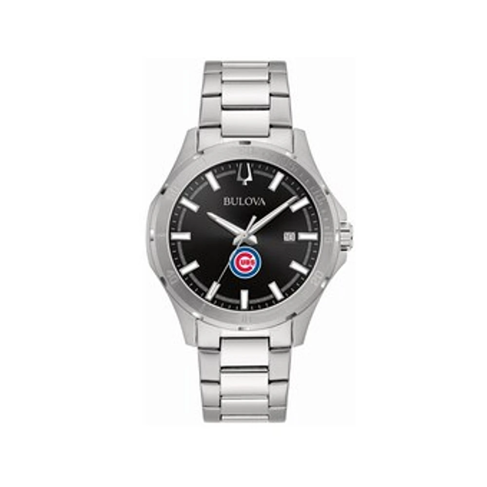 Men's Bulova Chicago Cubs Stainless Steel Classic Sport Watch