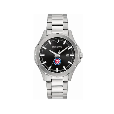 Men's Bulova Chicago Cubs Stainless Steel Classic Sport Watch