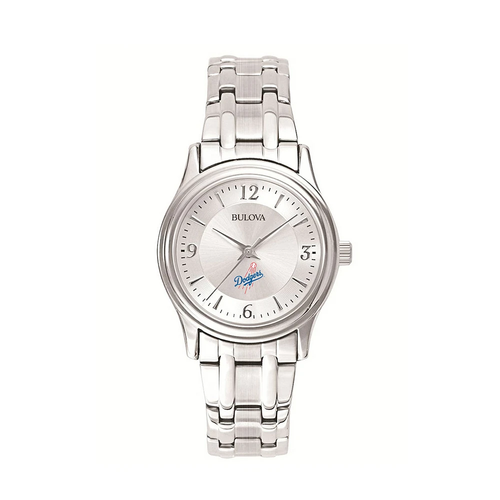 Women's Bulova Silver Los Angeles Dodgers Stainless Steel Watch