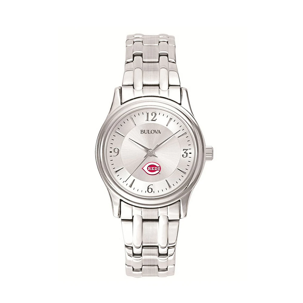 Women's Bulova Silver Cincinnati Reds Stainless Steel Watch