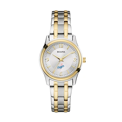 Women's Bulova Silver/Gold Los Angeles Dodgers Two-Tone Watch