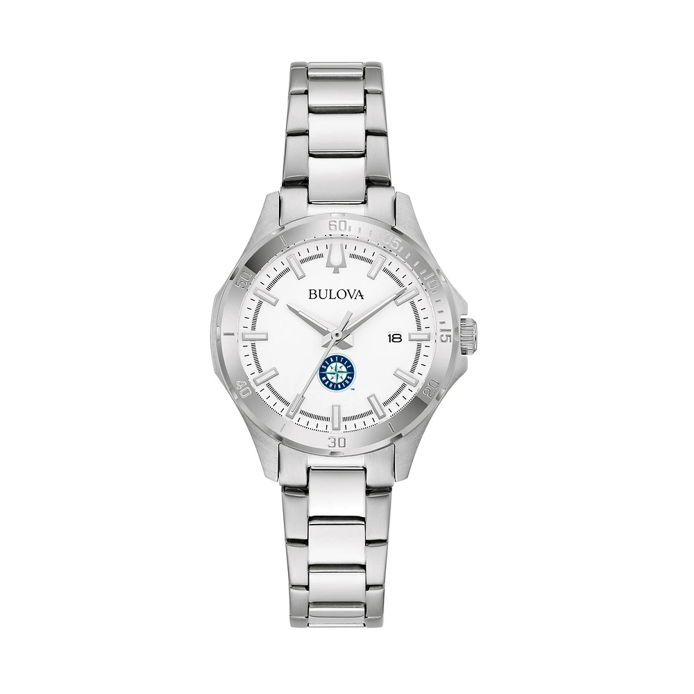Women's Bulova Silver Seattle Mariners Stainless Steel Classic Sport Watch