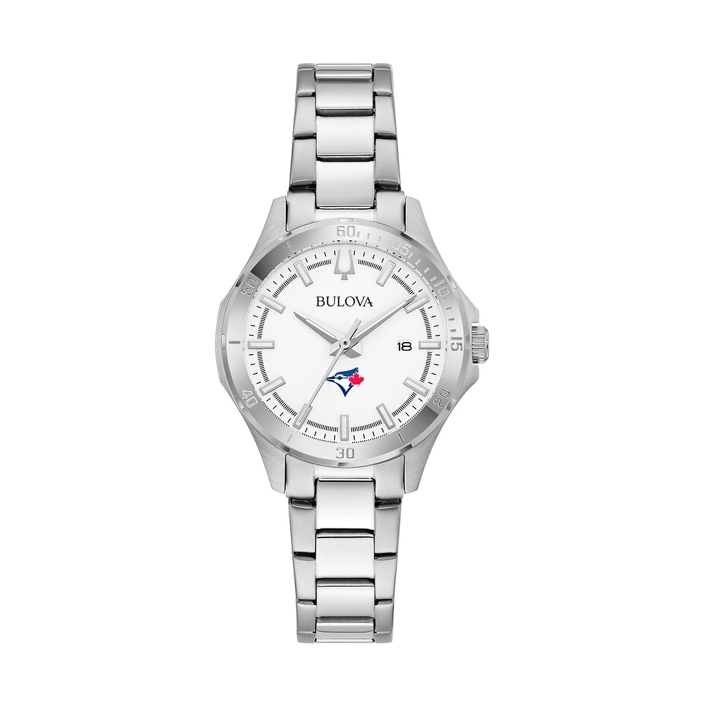 Women's Bulova Silver Toronto Blue Jays Stainless Steel Classic Sport Watch