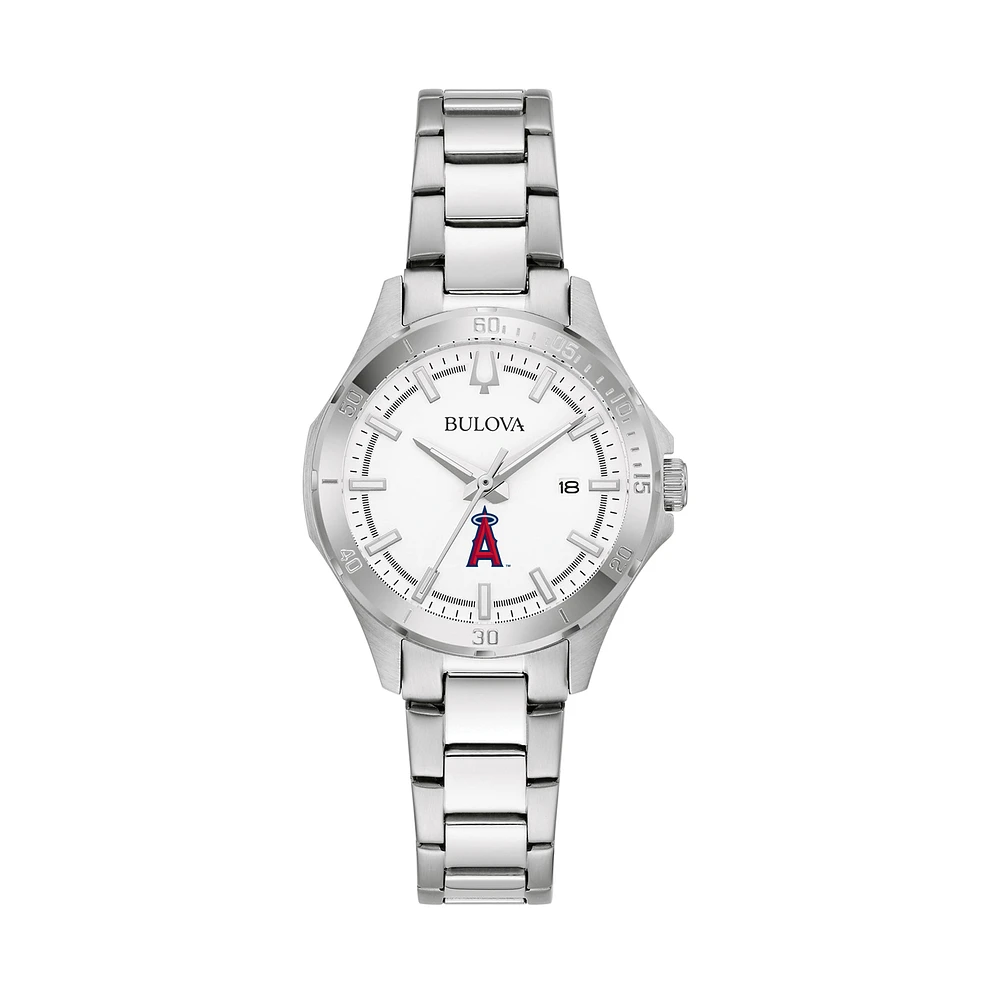 Women's Bulova Silver Los Angeles Angels Stainless Steel Classic Sport Watch
