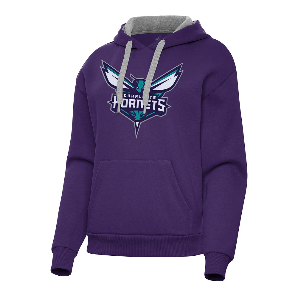 Women's Antigua Purple Charlotte Hornets Victory Pullover Hoodie