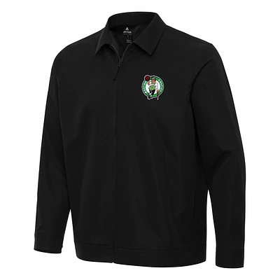 Men's Antigua Black Boston Celtics Pivot Full-Zip Jacket