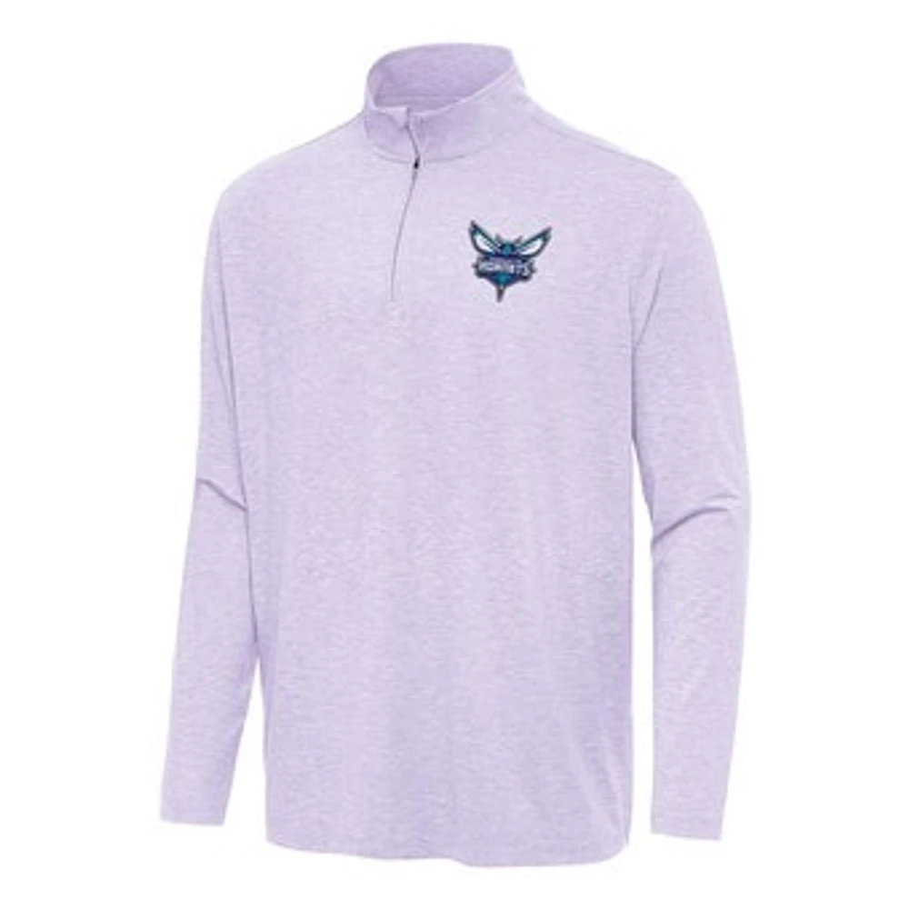 Men's Antigua Lavender Charlotte Hornets Hunk Quarter-Zip Top