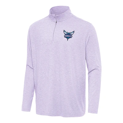 Men's Antigua Lavender Charlotte Hornets Hunk Quarter-Zip Top