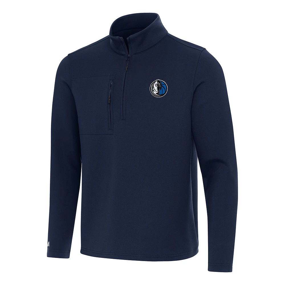 Men's Antigua Navy Dallas Mavericks Insider Quarter-Zip Top
