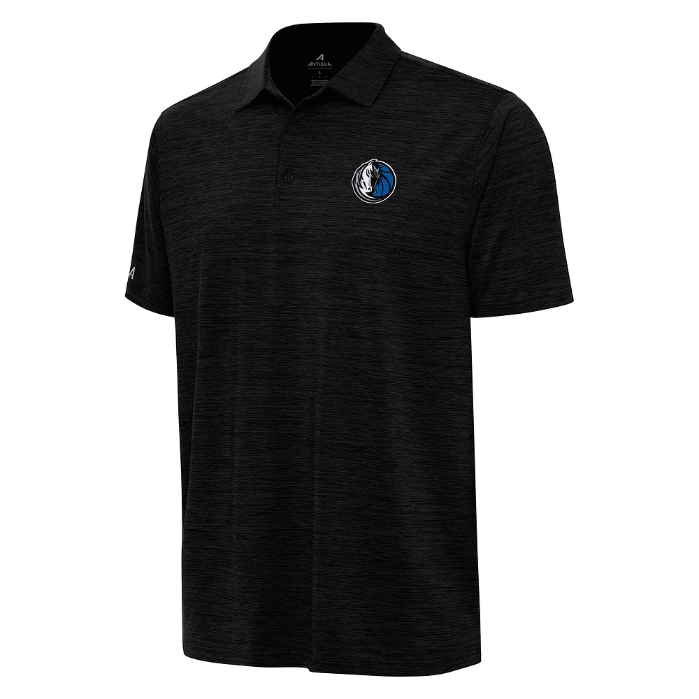 Men's Antigua Heather Black Dallas Mavericks Layout Polo