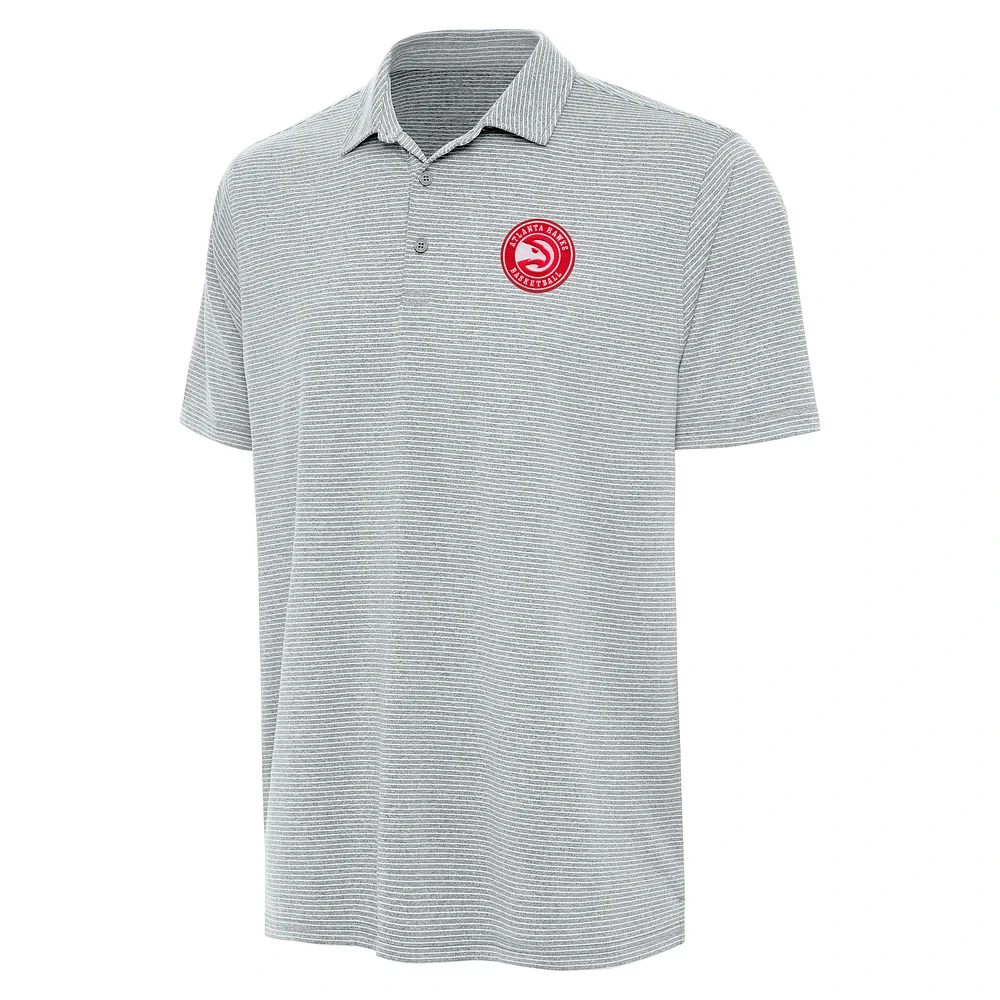 Men's Antigua Heather Gray Atlanta Hawks Scheme Polo