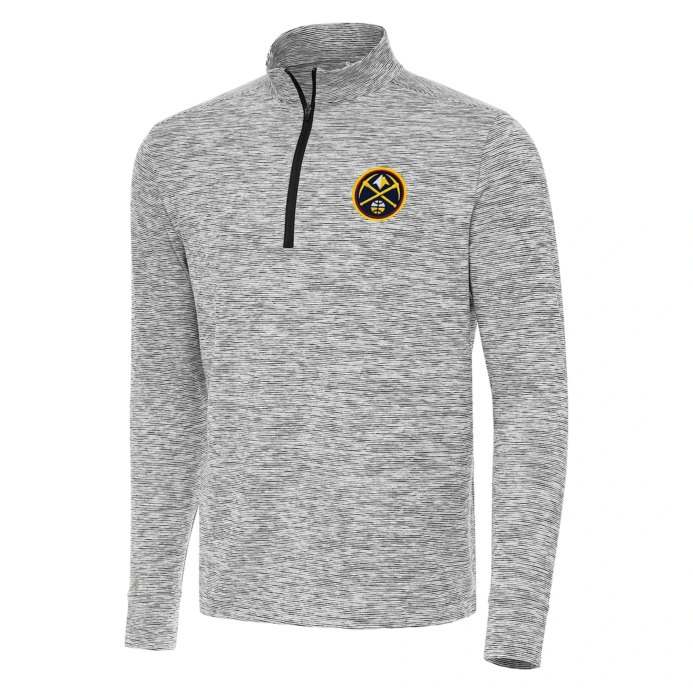 Men's Antigua Black Denver Nuggets Cause Quarter-Zip Top