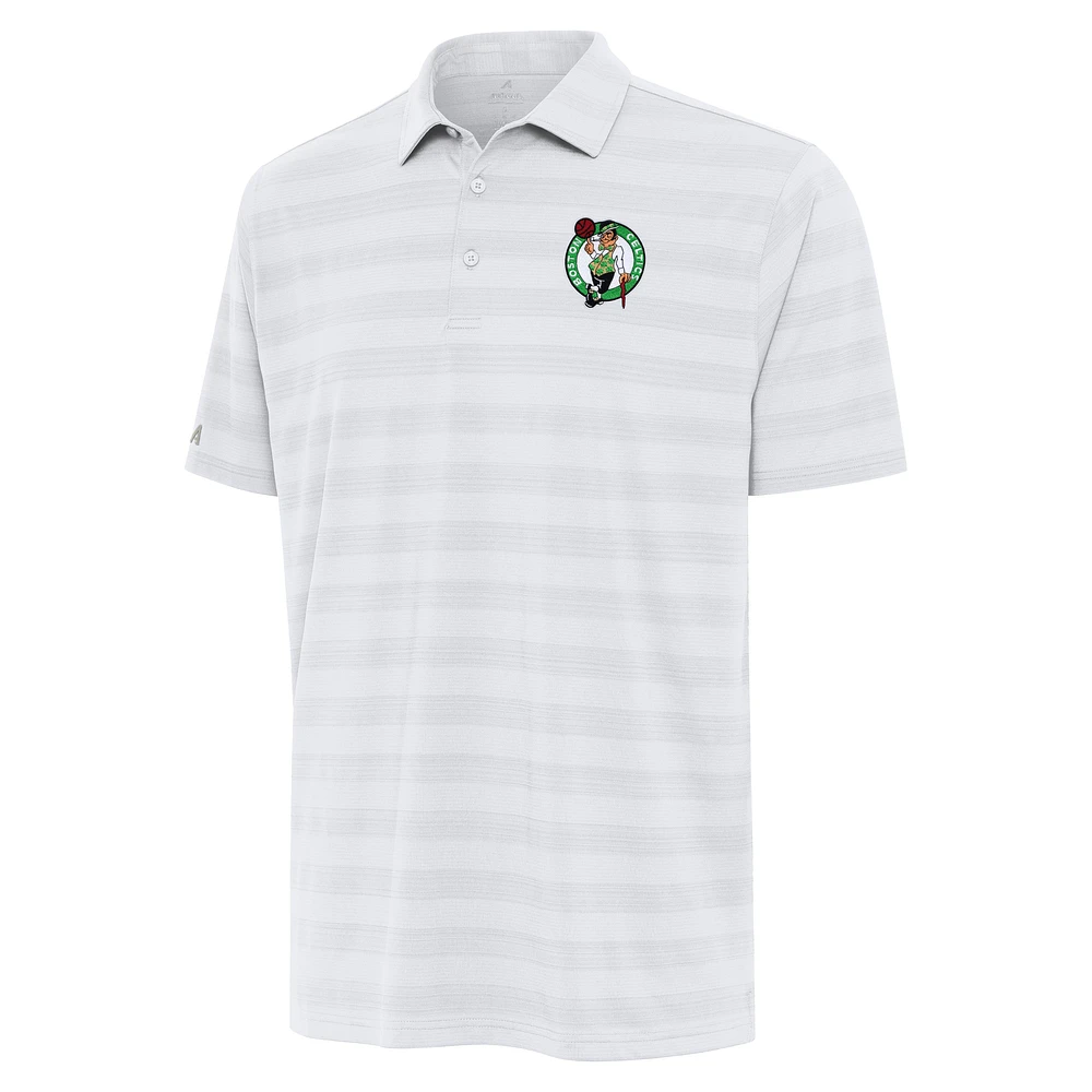 Men's Antigua White Boston Celtics Tunnel Polo
