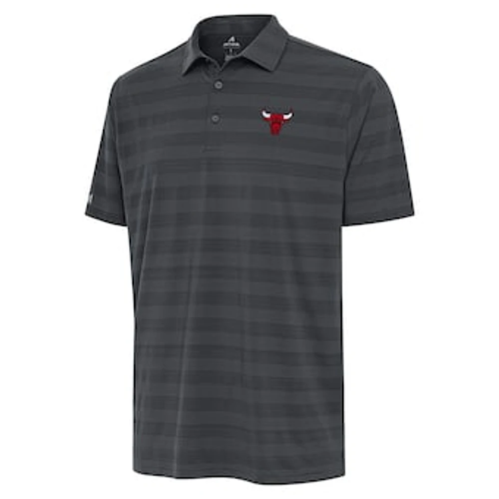 Men's Antigua Pewter Chicago Bulls Tunnel Polo