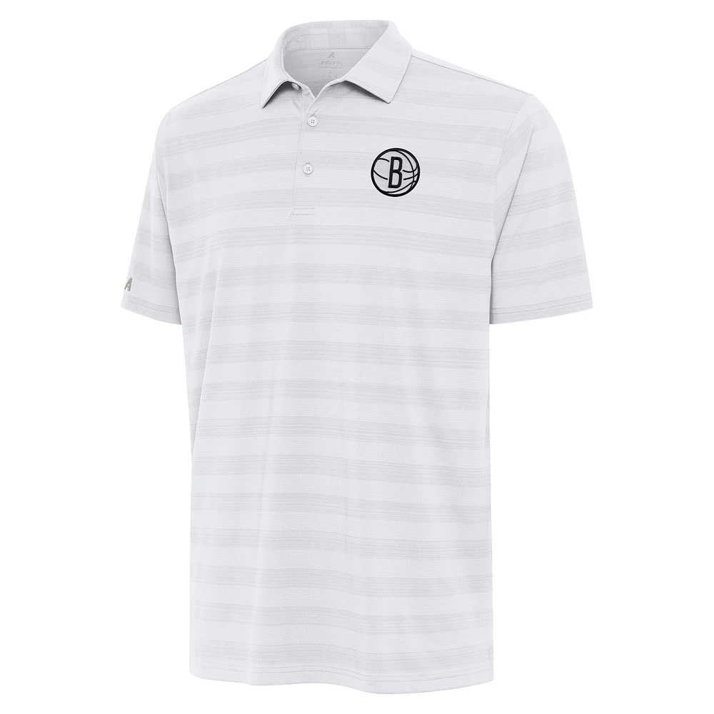 Men's Antigua White Brooklyn Nets Tunnel Polo