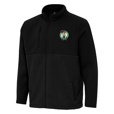 Men's Antigua Black Boston Celtics Daily Fused Full-Zip Jacket