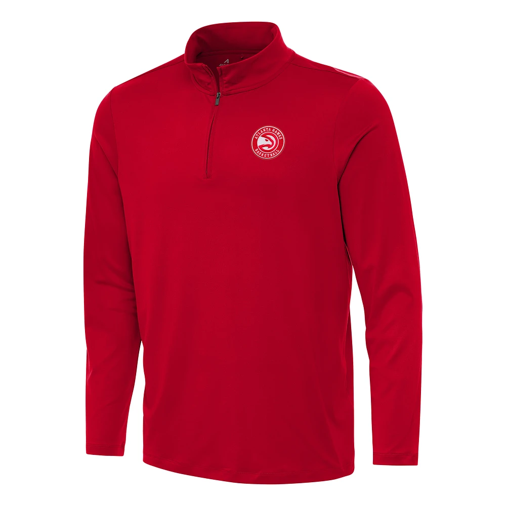 Men's Antigua Red Atlanta Hawks Reprocess Quarter-Zip Top