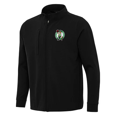 Men's Antigua Black Boston Celtics Regard Full-Zip Jacket