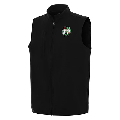 Men's Antigua Black Boston Celtics Regard Full-Zip Vest