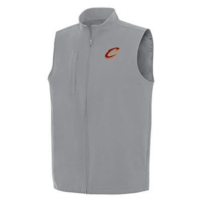 Men's Antigua Gray Cleveland Cavaliers Regard Full-Zip Vest