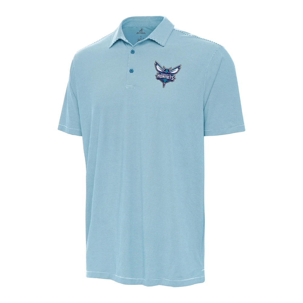 Men's Antigua Light Blue Charlotte Hornets Twine Polo