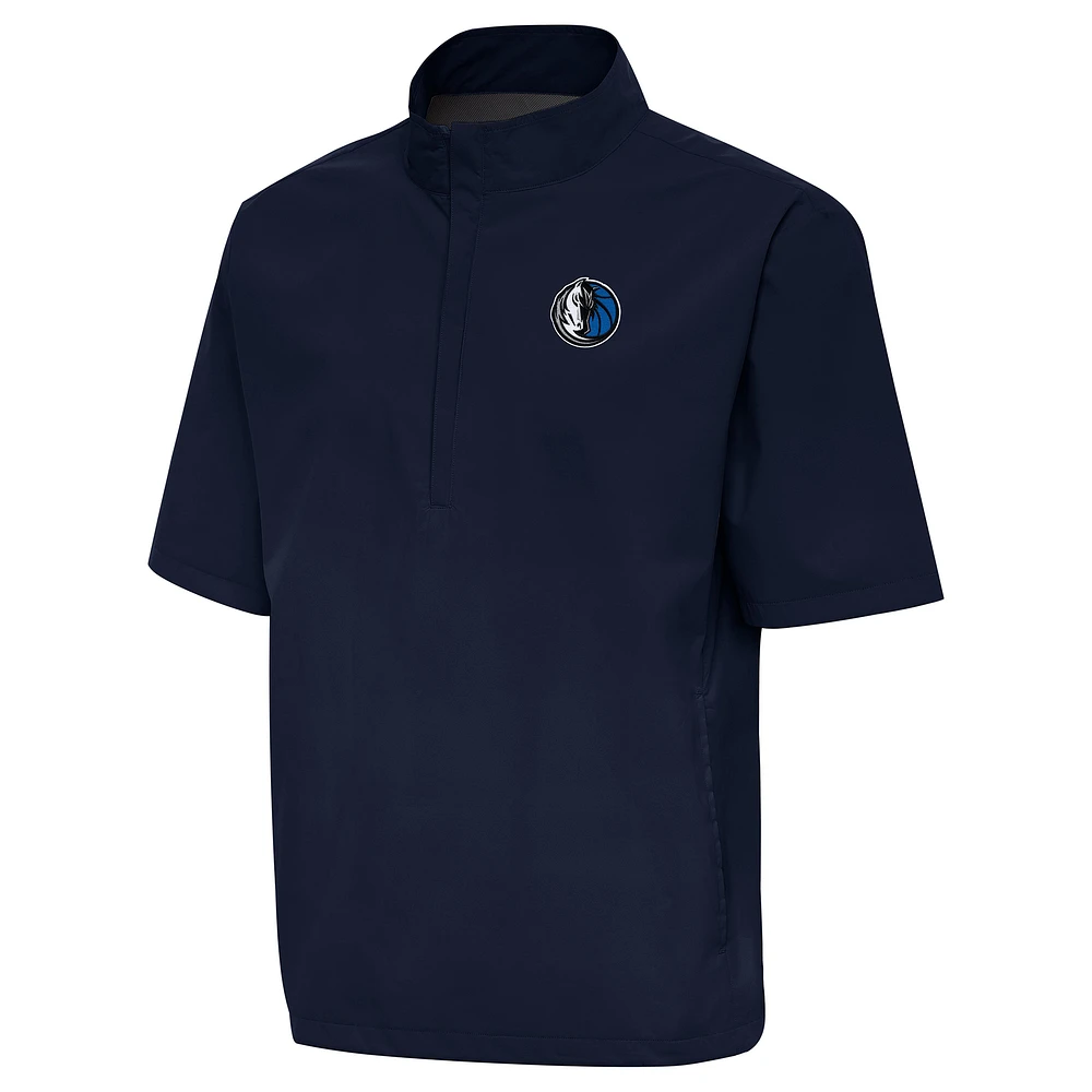 Men's Antigua Navy Dallas Mavericks Brisk Quarter-Zip Windbreaker