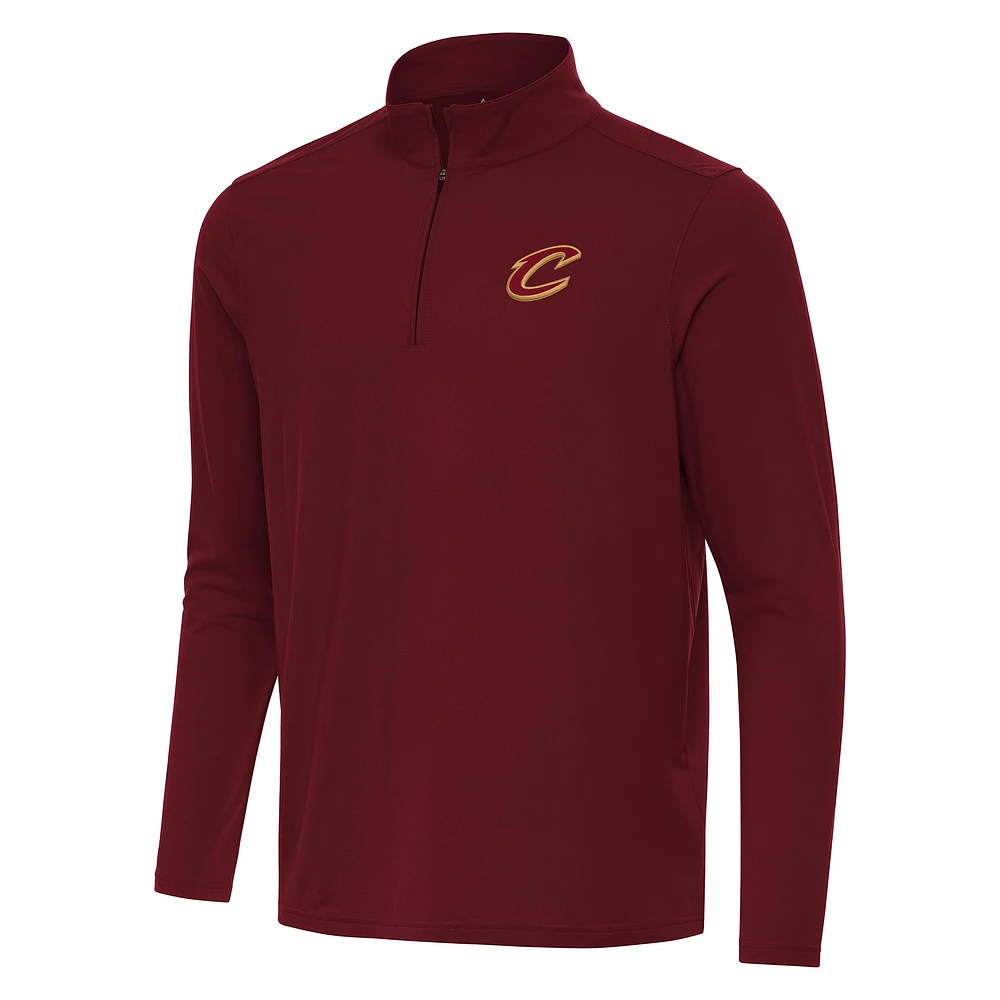 Men's Antigua Wine Cleveland Cavaliers Intent Quarter-Zip Top
