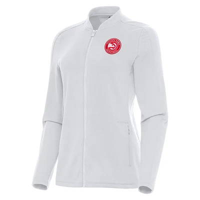 Women's Antigua White Atlanta Hawks Continual Full-Zip Jacket