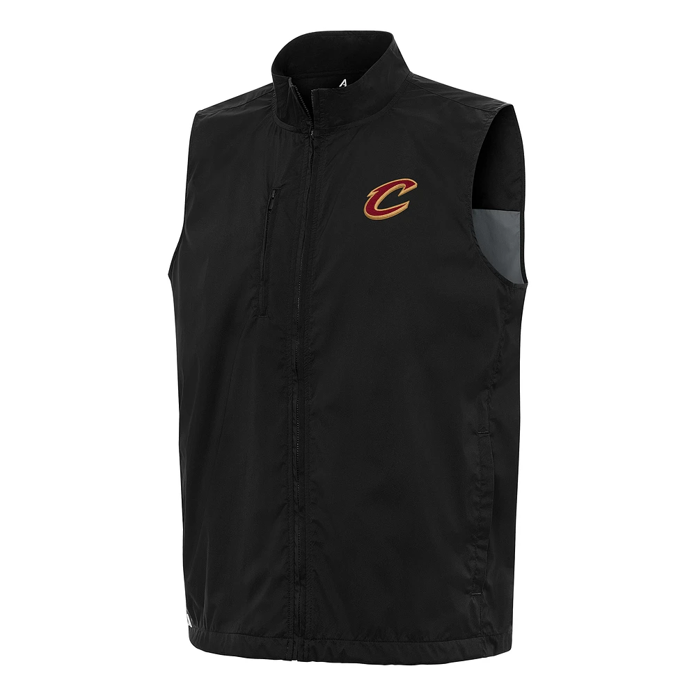 Men's Antigua Black Cleveland Cavaliers Brisk Full-Zip Vest