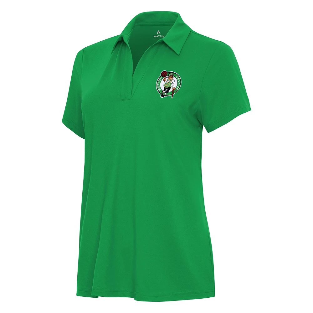 Women's Antigua Kelly Green Boston Celtics Era Polo
