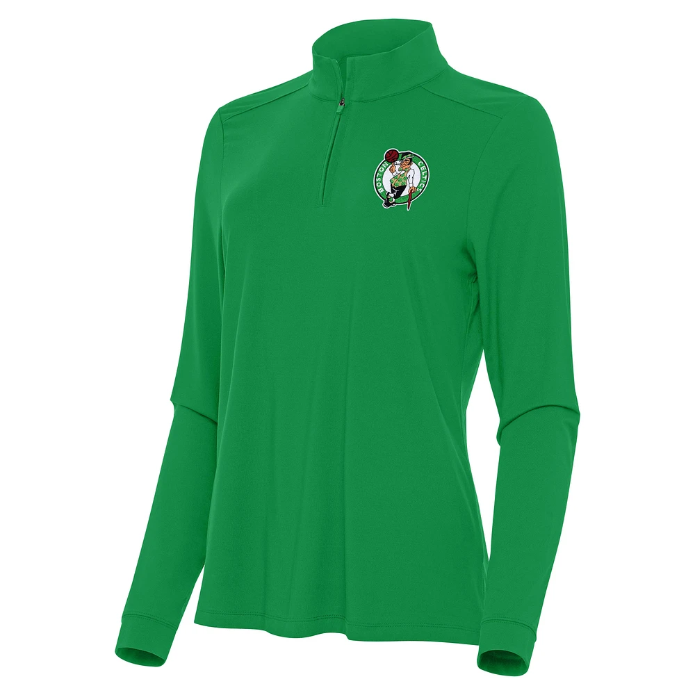 Women's Antigua Kelly Green Boston Celtics Intent Quarter-Zip Top