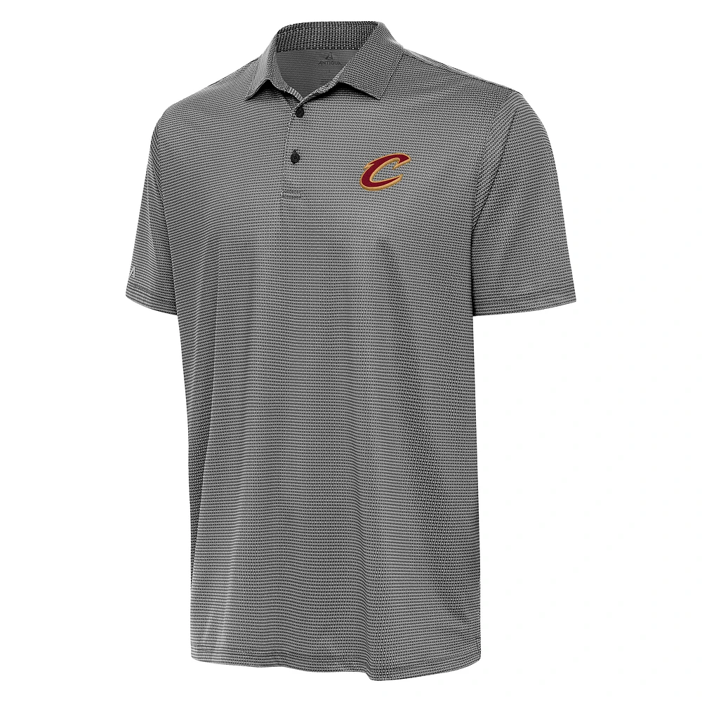 Men's Antigua Black/White Cleveland Cavaliers Rings Polo