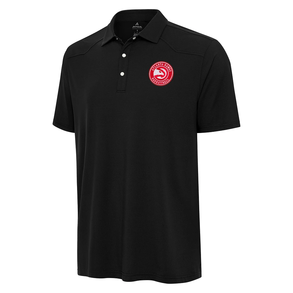 Men's Antigua Black Atlanta Hawks Western Polo