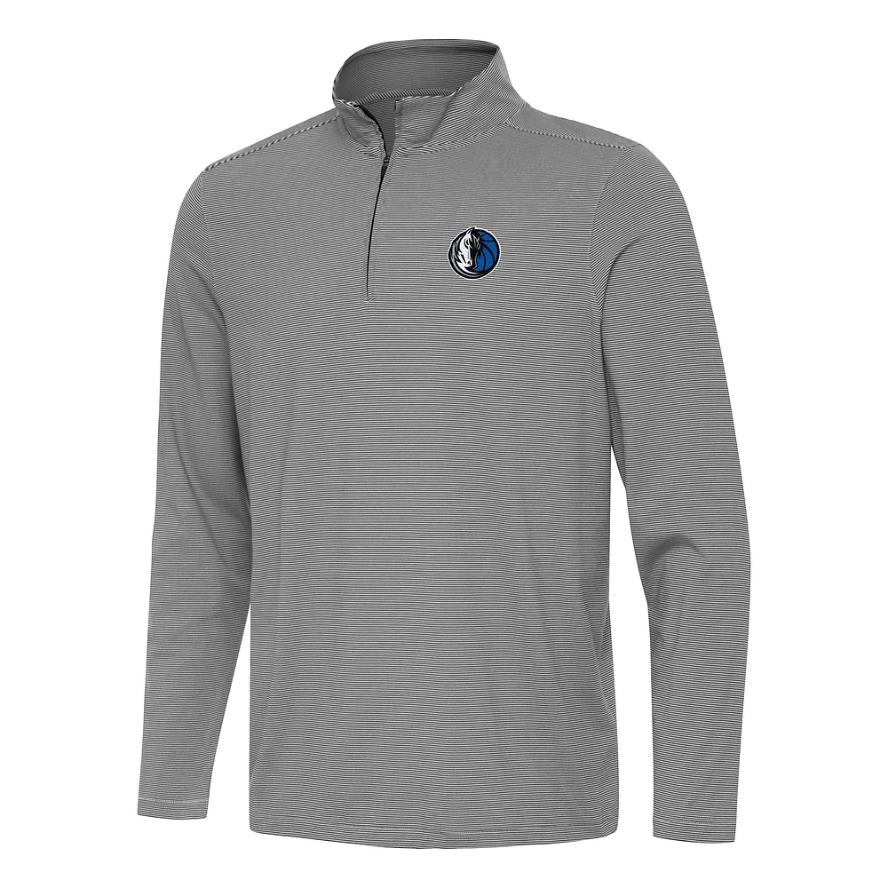 Men's Antigua Black Dallas Mavericks Twine Quarter-Zip Top