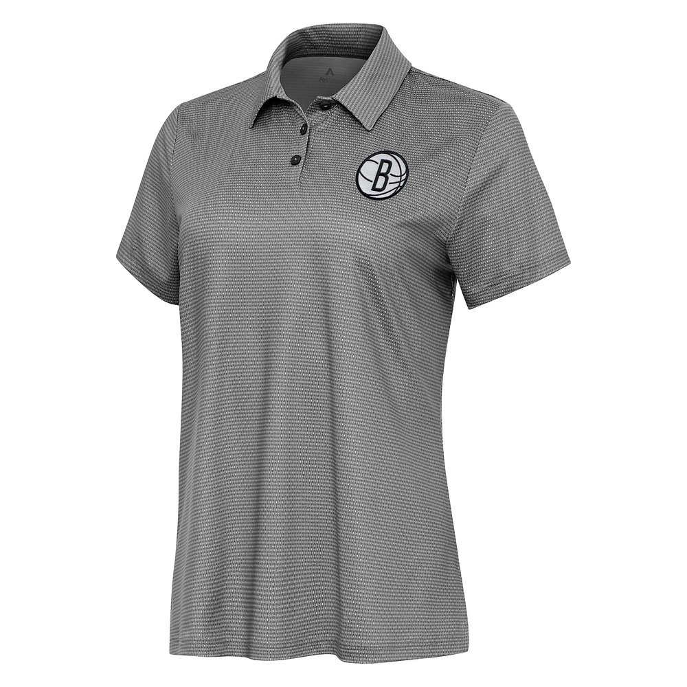 Women's Antigua White Brooklyn Nets Rings Polo