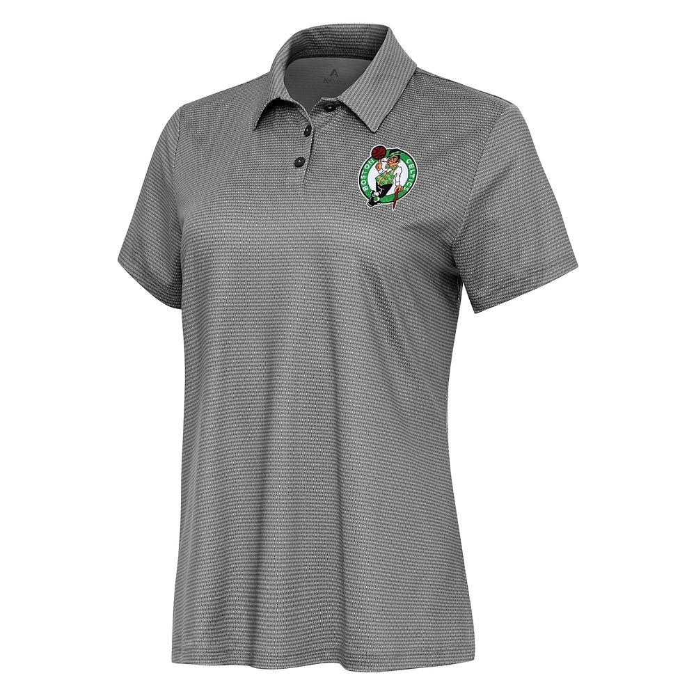 Women's Antigua White Boston Celtics Rings Polo