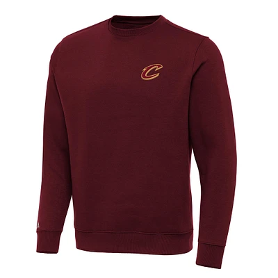 Men's Antigua Burgundy Cleveland Cavaliers Victory Crewneck Pullover Sweatshirt